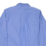 TOMMY HILFIGER Mens Blue Regular Fit Cotton Blend Shirt L Casual Long Sleeve