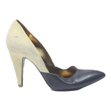 BALENCIAGA Womens Black & Cream Pointed Toe Court Heels Synthetic UK 4 Stylish