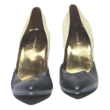 BALENCIAGA Womens Black & Cream Pointed Toe Court Heels Synthetic UK 4 Stylish