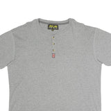 ATLAS FOR MEN Mens Grey Short Sleeve Henley Neck Cotton Blend 2XL Casual T-Shirt