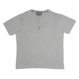 ATLAS FOR MEN Mens Grey Short Sleeve Henley Neck Cotton Blend 2XL Casual T-Shirt
