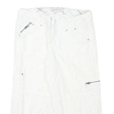 GASOLINE Womens White Casual Cotton Blend Cargo Shorts M W30