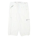 GASOLINE Womens White Casual Cotton Blend Cargo Shorts M W30