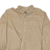 EDDIE BAUER Mens Beige Cotton Blend Shirt XL Casual Button Down Pocket
