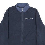CHAMPION Mens Navy Blue Casual Jacket S Polyester Full Zip Fleece Casual Wear