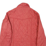 BARBOUR INTERNATIONAL Womens Red Quilted Jacket UK 12 Polyester Blend Zip