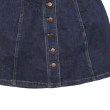 MADEWELL Womens Blue Denim Mini Cotton Blend Skirt XS Button Front Casual
