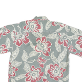 MUSKOKA Mens Green & Red Floral Cotton Shirt L Casual Summer Patterned