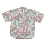 MUSKOKA Mens Green & Red Floral Cotton Shirt L Casual Summer Patterned