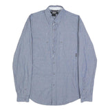 DIESEL Mens Blue & White Striped Cotton Shirt S Smart Casual Button Down