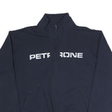 CHAMPION Mens Navy Blue Half Zip L Cotton Blend Pullover Sweatshirt