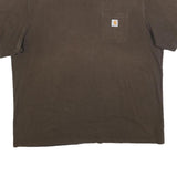 CARHARTT Mens Brown Pocket T-Shirt 2XL Short Sleeve Crew Neck Workwear Casual