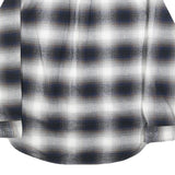 JACHS Mens Blue Black White Plaid Shirt L Cotton Blend Casual Button Front