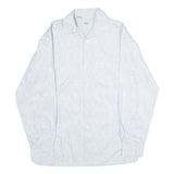 HIM Mens White Patterned Shirt S Long Sleeve Cotton Blend Button Up Casual