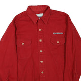 MWG Mens Red Button Jacket M Cotton Blend Plain Classic Workwear Shirt