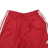 ADIDAS Womens Red & White Sports Shorts L W28 Polyester Casual Fit Elastic
