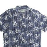 ISLAND CREW Mens Blue & White Pattern Rayon Shirt XL Casual Summer Beachwear