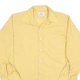 TACOMA Mens Yellow Plain Shirt L Cotton Blend Classic Fit Long Sleeve Button