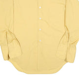 TACOMA Mens Yellow Plain Shirt L Cotton Blend Classic Fit Long Sleeve Button