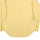 TACOMA Mens Yellow Plain Shirt L Cotton Blend Classic Fit Long Sleeve Button