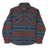 JACHS Mens Red Blue Brown Pattern Shirt L Cotton Blend Casual Long Sleeve