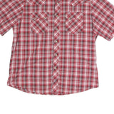 WRANGLER Mens Red & White Check Short Sleeve Shirt XL Casual Western Cotton