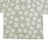 CARBON Mens Green & Cream Cotton Hawaiian Shirt L Casual Summer Beachwear