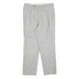 Womens Grey Wool Regular Fit Straight Trousers W30 L26 Classic Zip Closure