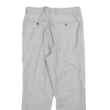 Womens Grey Wool Regular Fit Straight Trousers W30 L26 Classic Zip Closure