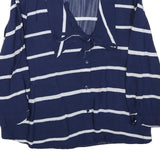 ZARA Womens Blue & White Striped Shirt Long Sleeve Collared M Button Up