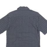 CALVIN KLEIN Mens Navy Blue & White Printed Shirt S Cotton Blend Casual Summer