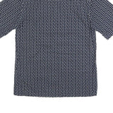 CALVIN KLEIN Mens Navy Blue & White Printed Shirt S Cotton Blend Casual Summer