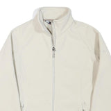 ABERCROMBIE & FITCH Womens White Zip Fleece Jacket L Polyester Blend Casual Warm