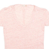 MAJE Womens Pink Jersey T-Shirt S Short Sleeve V-Neck Lightweight Cotton Blend