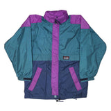 HAJK Mens Blue & Purple Colourblock Jacket L Nylon Zip Casual Lightweight