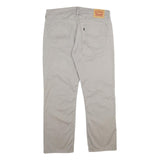 LEVI'S Mens Classic Cotton Blend Beige Trousers W36 L30 Zip Regular Fit Straight