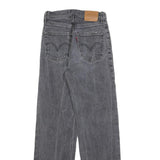 LEVI'S Womens Regular Fit Black Denim Jeans W24 L29 Classic Cotton Button