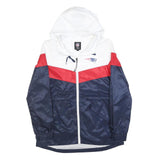 NFL Womens White Red & Blue Hooded Zip Polyester Bomber Jacket M Sportswear