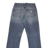CARHARTT Mens Regular Fit Blue Straight Denim Rinse W32 L33 Zip Jeans