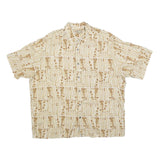 NATURAL ISSUE Mens Beige Cream Printed Cotton Blend Shirt XL Summer Casual