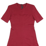 JOSEPH Womens Red Fit & Flare Polyester Blend Dress M Short Sleeve Knee Length