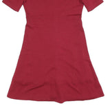 JOSEPH Womens Red Fit & Flare Polyester Blend Dress M Short Sleeve Knee Length
