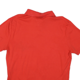 TOMMY HILFIGER Mens Red Cotton Blend Short Sleeve Polo Shirt L Classic Fit Logo