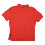 TOMMY HILFIGER Mens Red Cotton Blend Short Sleeve Polo Shirt L Classic Fit Logo
