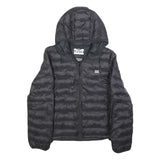 LEVI'S Womens Black Puffer Jacket S Polyester Hooded Zip Plain Lightweight