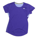 NEW BALANCE Womens Purple & Light Purple Modern T-Shirt S Short Sleeve Crew Neck