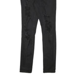 LEVI'S 721 Womens Jeans Black Slim Skinny Denim W27 L28 Distressed Rips