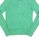 RALPH LAUREN SPORT Mens Green Cotton Patterned Jumper Full Zip Cable Knit S