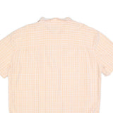 ISLAND SHORES Mens Peach & White Check Shirt XL Summer Casual Short Sleeve