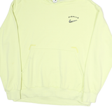 NIKE Mens Yellow Pigalle Cotton Pullover Hoodie XL The Power Of Sport Print